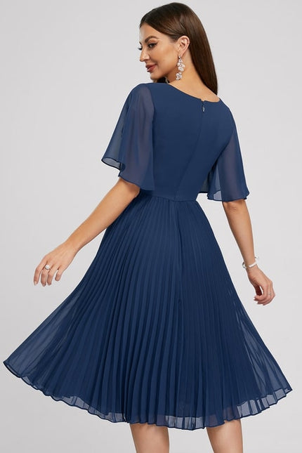 Robe Chic Bleu Plissé Élégant - gallery 5