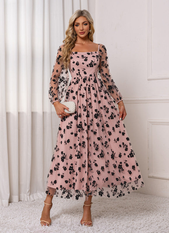 Robe Chic Florale Nude