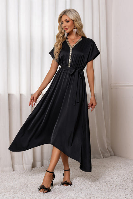 Robe Chic Asymétrique Scintillante - gallery 4