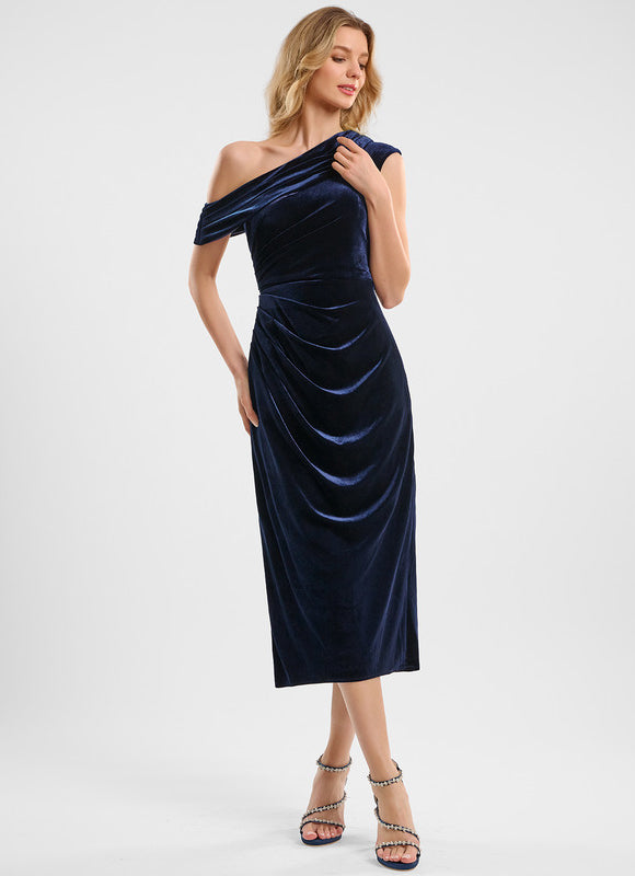 Robe Chic Velours Drapée - gallery 1