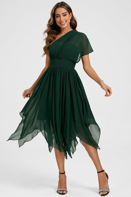 Robe Chic Asymétrique Émeraude - gallery 3