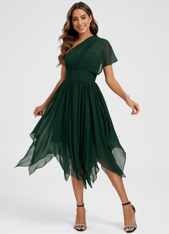 Robe Chic Asymétrique Émeraude - gallery 3