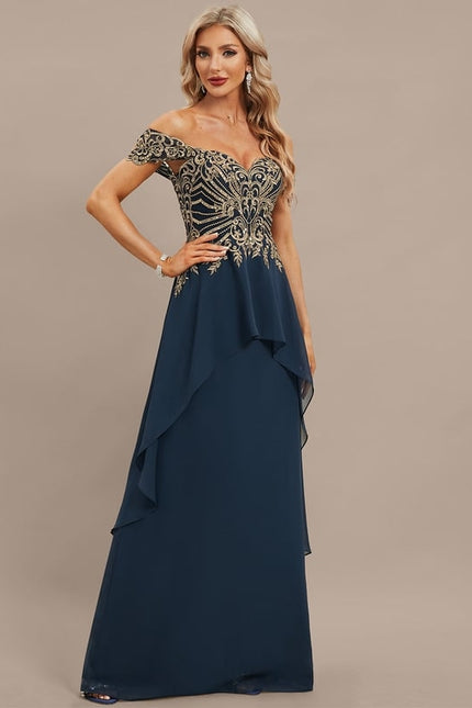 Robe Chic Élégance Marine Ornée - gallery 4