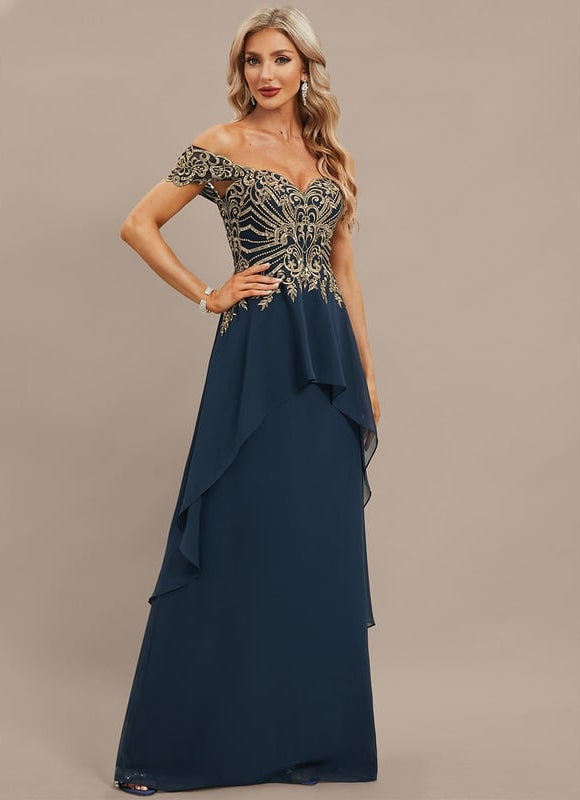Robe Chic Élégance Marine Ornée - gallery 4