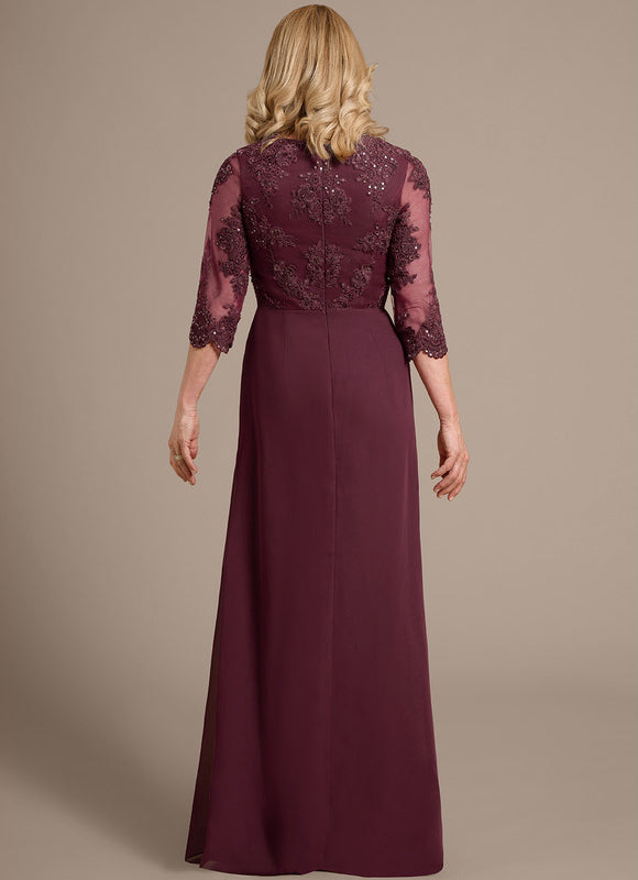 Robe Chic Bordeaux En Mousseline - gallery 5