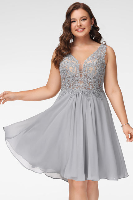 Robe Chic Gris Poudré Élégant - gallery 5