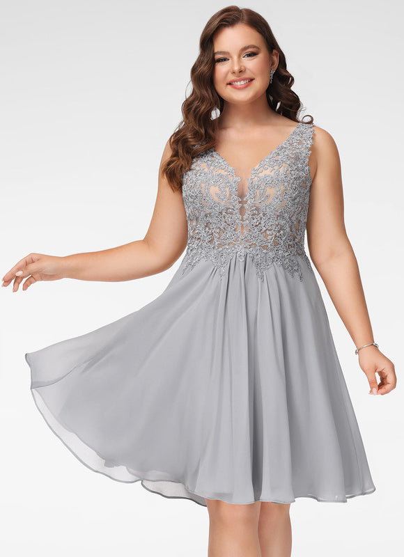 Robe Chic Gris Poudré Élégant - gallery 5
