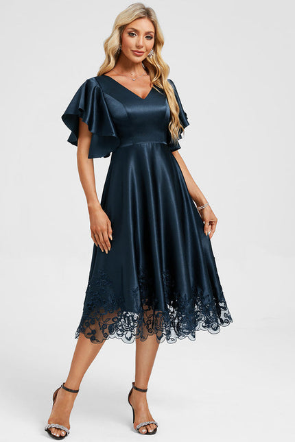 Robe Chic Satin Bleu Ciel