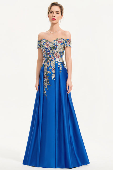 Robe Chic Bleu Floral Satiné - gallery 2