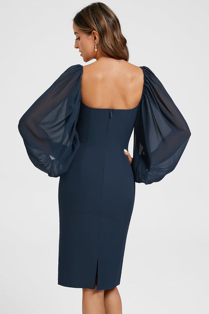 Robe Chic Bleu Nuit Élégante - gallery 3