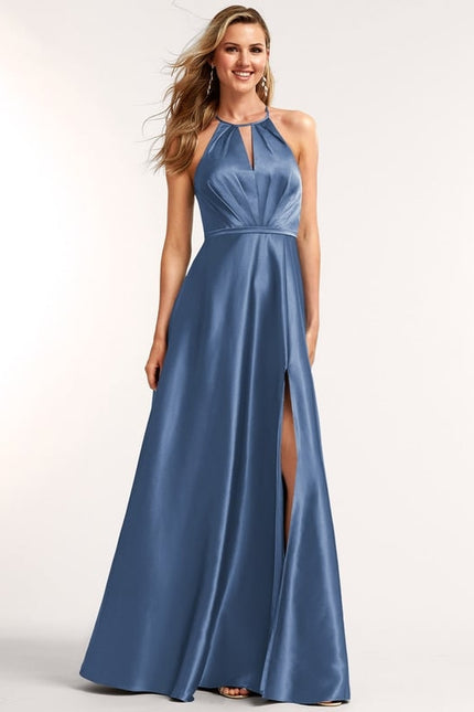 Robe Chic Satin Bleu
