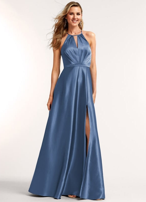 Robe Chic Satin Bleu