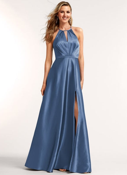 Robe Chic Satin Bleu