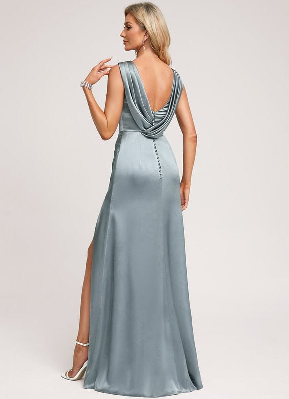 Robe En Soie Chic Longue Mariage - gallery 3