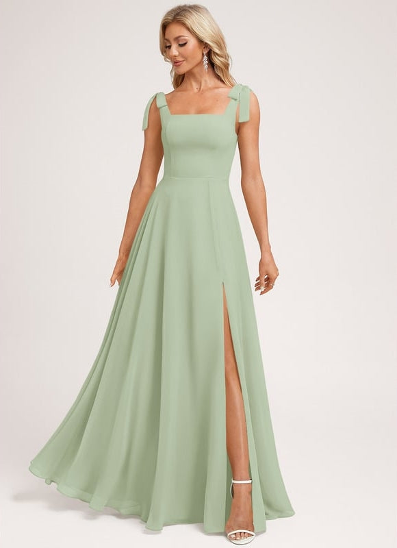 Robe Chic Longue Vert Pastel - gallery 4