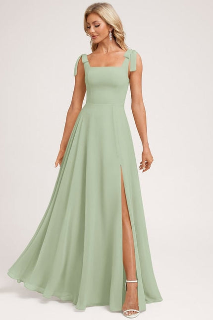 Robe Chic Longue Vert Pastel - gallery 4