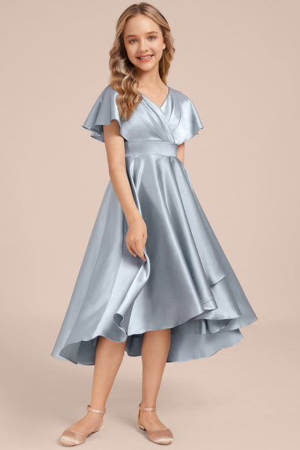 Robe Chic Satinée Junior Bleu Ciel - gallery 4