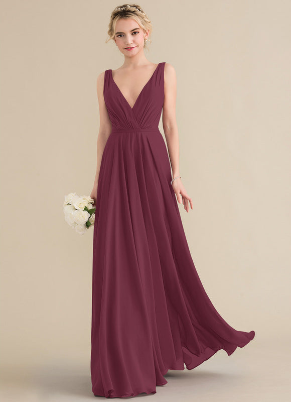 Robe Chic Longue Bordeaux Plissée