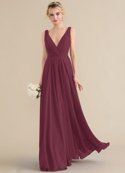 Robe Chic Longue Bordeaux Plissée