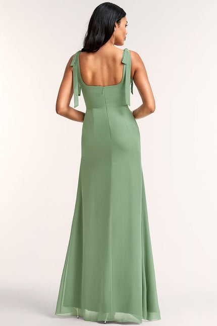 Robe Chic Longue Verte Élégante - gallery 4