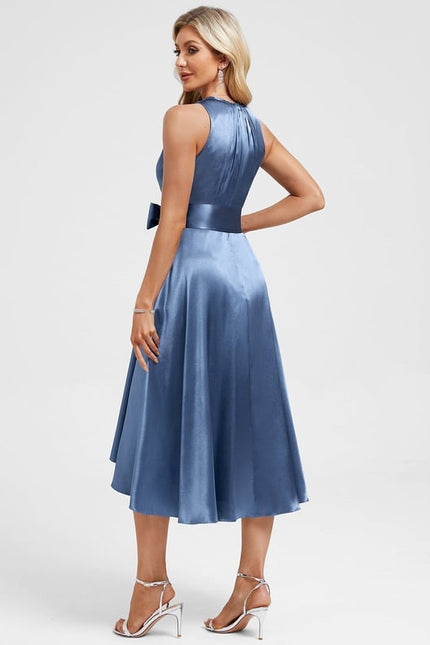 Robe Chic Éclat Satiné Azure - gallery 6