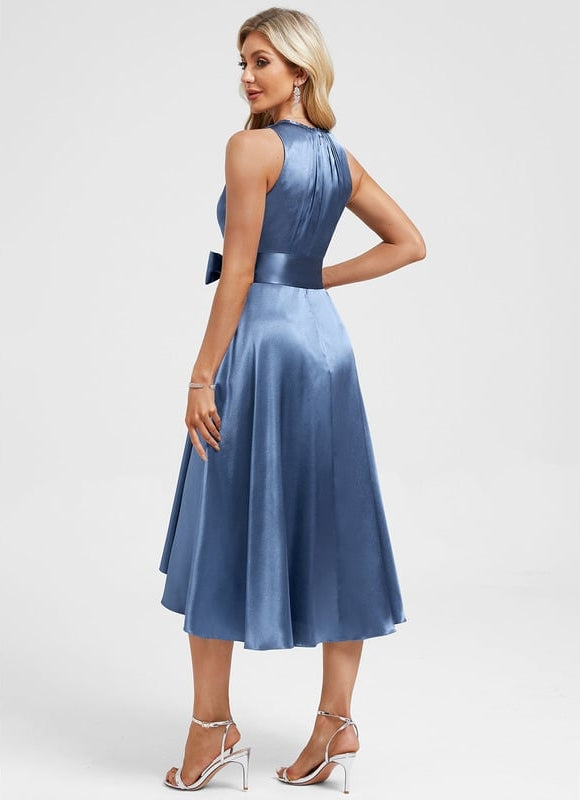 Robe Chic Éclat Satiné Azure - gallery 6