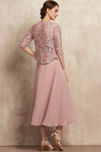 Robe Chic Élégance Rosée Tissée - gallery 5