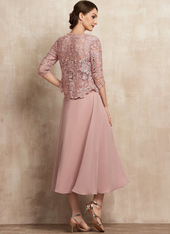 Robe Chic Élégance Rosée Tissée - gallery 5