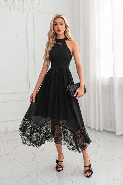 Robe Chic Mousseline Noire - gallery 6