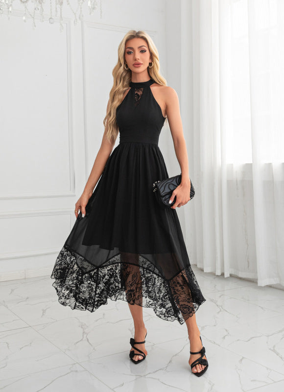 Robe Chic Mousseline Noire - gallery 6