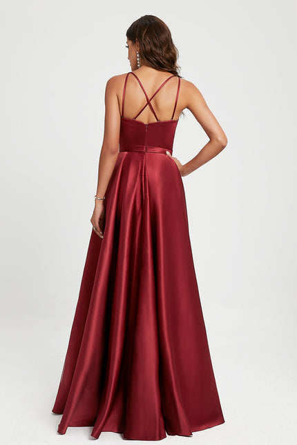 Robe Chic Satiné Rubis Éthéré - gallery 4