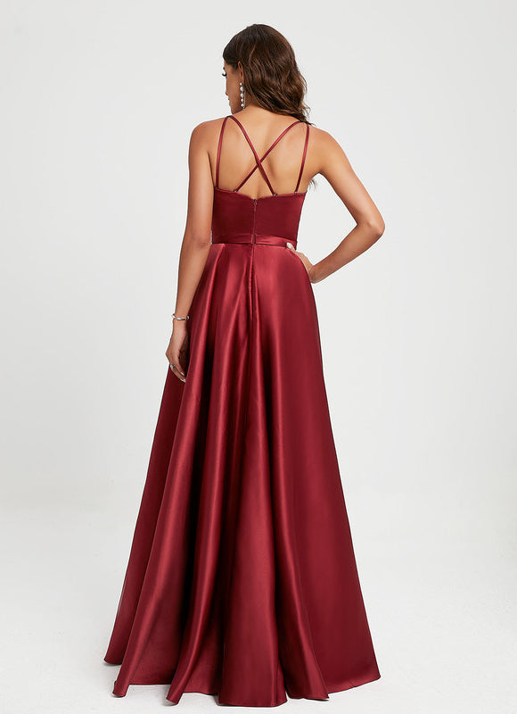 Robe Chic Satiné Rubis Éthéré - gallery 4