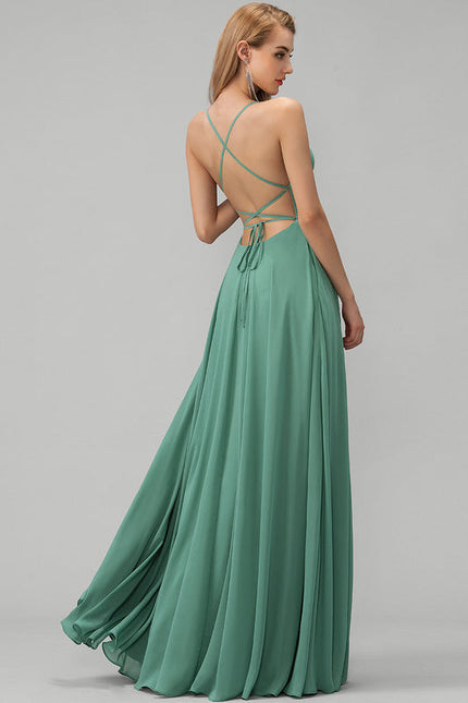 Robe Chic Vert Flottant - gallery 3