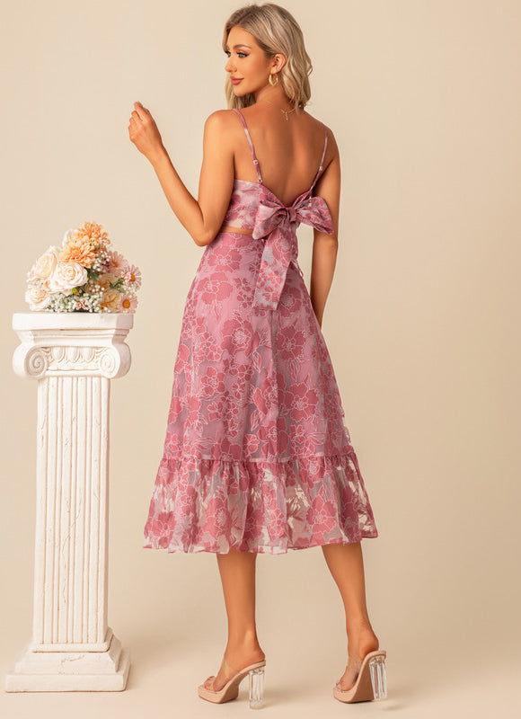 Robe Chic Fleurie Rose Midi - gallery 3