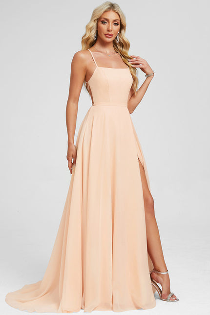 Robe Chic Mousseline Pêche - gallery 1
