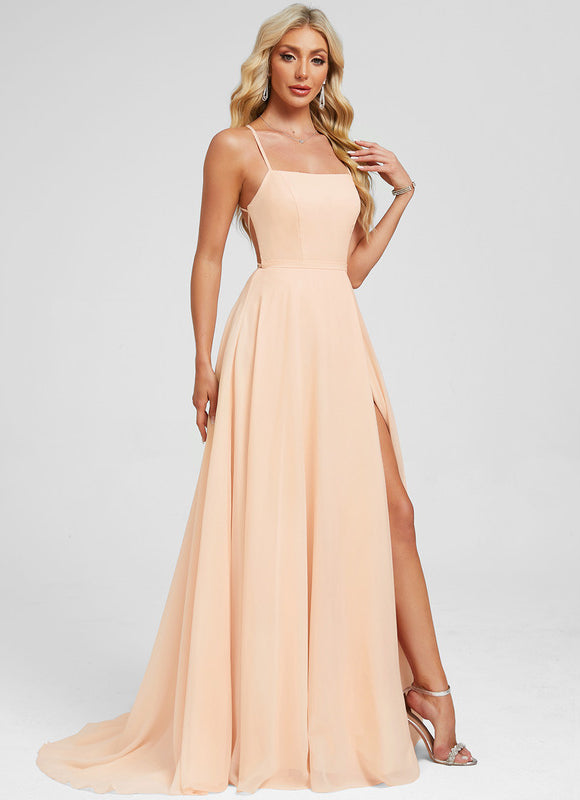 Robe Chic Mousseline Pêche - gallery 1