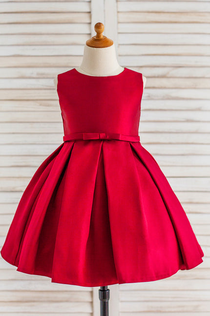Robe Chic Rouge Satinée Longueur Genou
