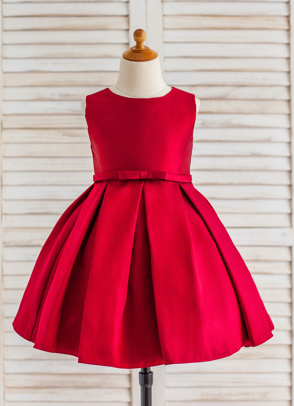 Robe Chic Rouge Satinée Longueur Genou