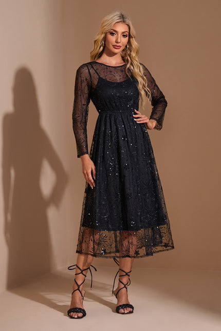 Robe Chic Noir Étoilé - gallery 4