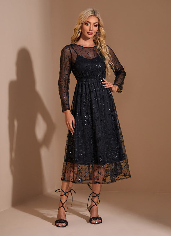 Robe Chic Noir Étoilé - gallery 4