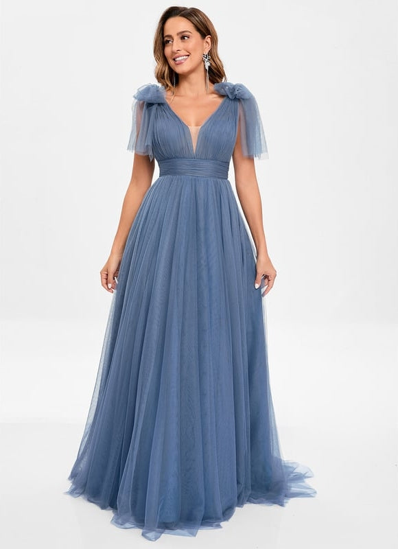 Robe Chic Tulle Bleu
