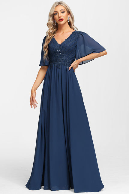 Robe Chic Longue Bleu Cobalt - gallery 4
