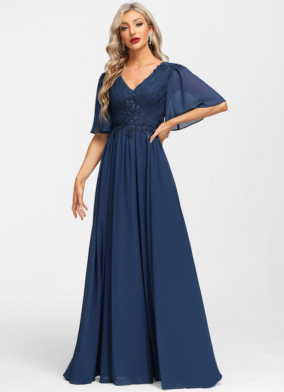 Robe Chic Longue Bleu Cobalt - gallery 4