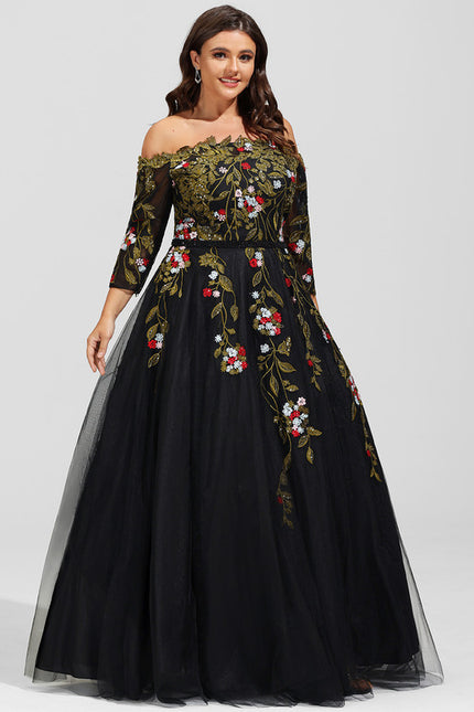 Robe Chic Lueur Florale Sombre - gallery 7