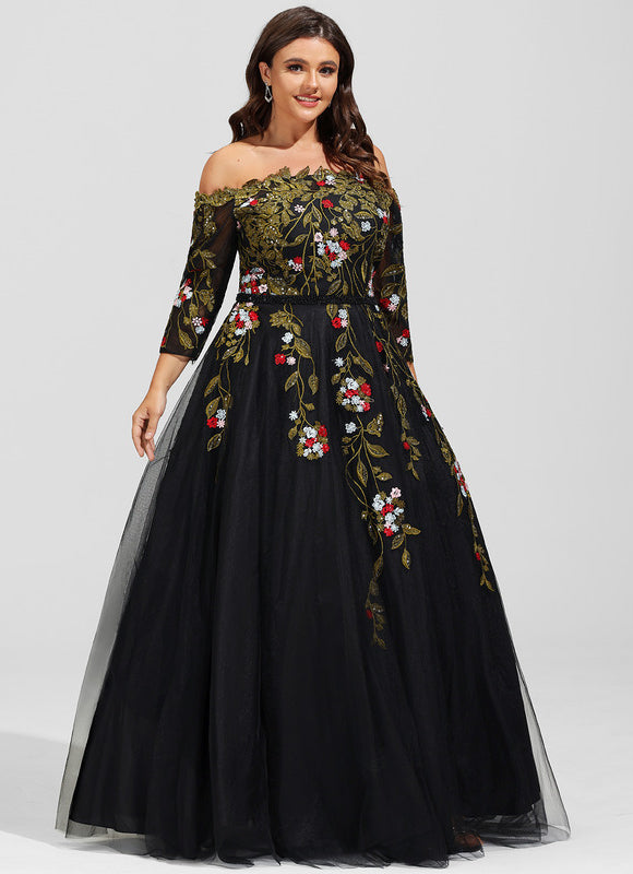 Robe Chic Lueur Florale Sombre - gallery 7