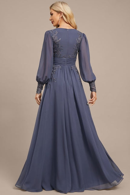 Robe Chic Bleu Nuit Élégante - gallery 6
