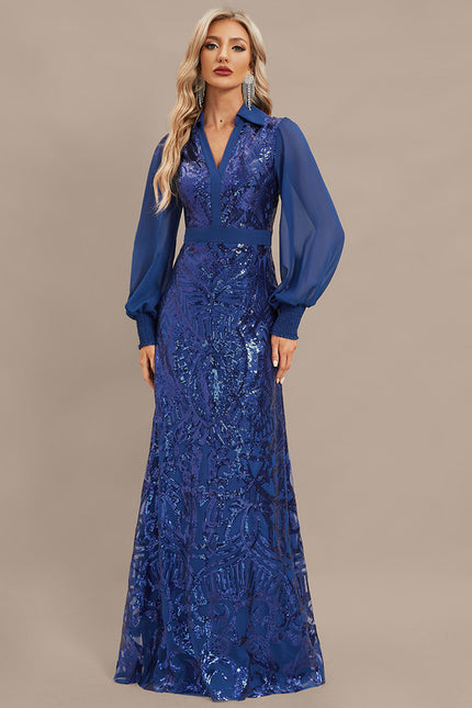 Robe Chic Bleu Pailletée