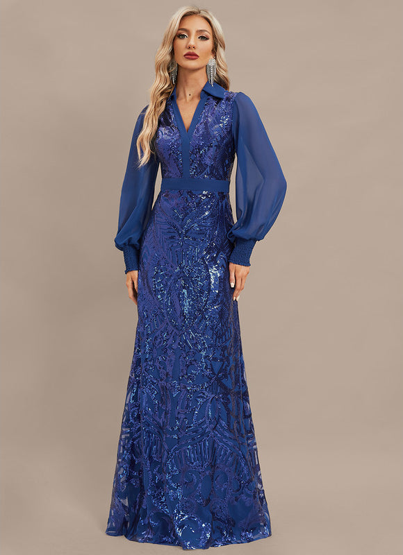 Robe Chic Bleu Pailletée