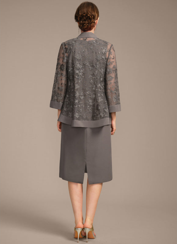 Robe Chic Veste Élégante Grise - gallery 6
