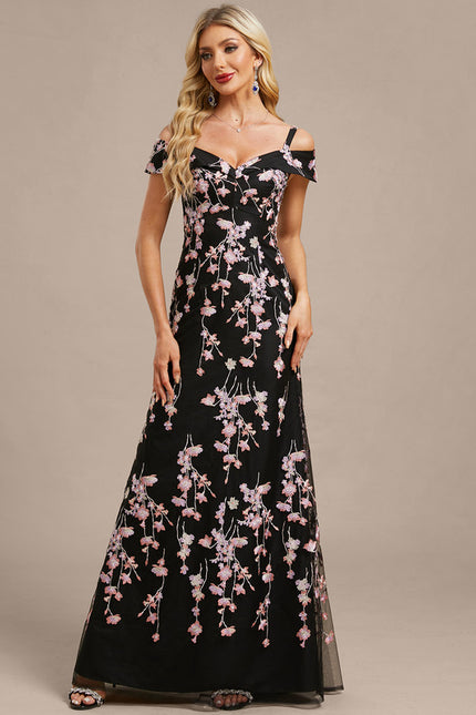 Robe Chic Florale Noire - gallery 3